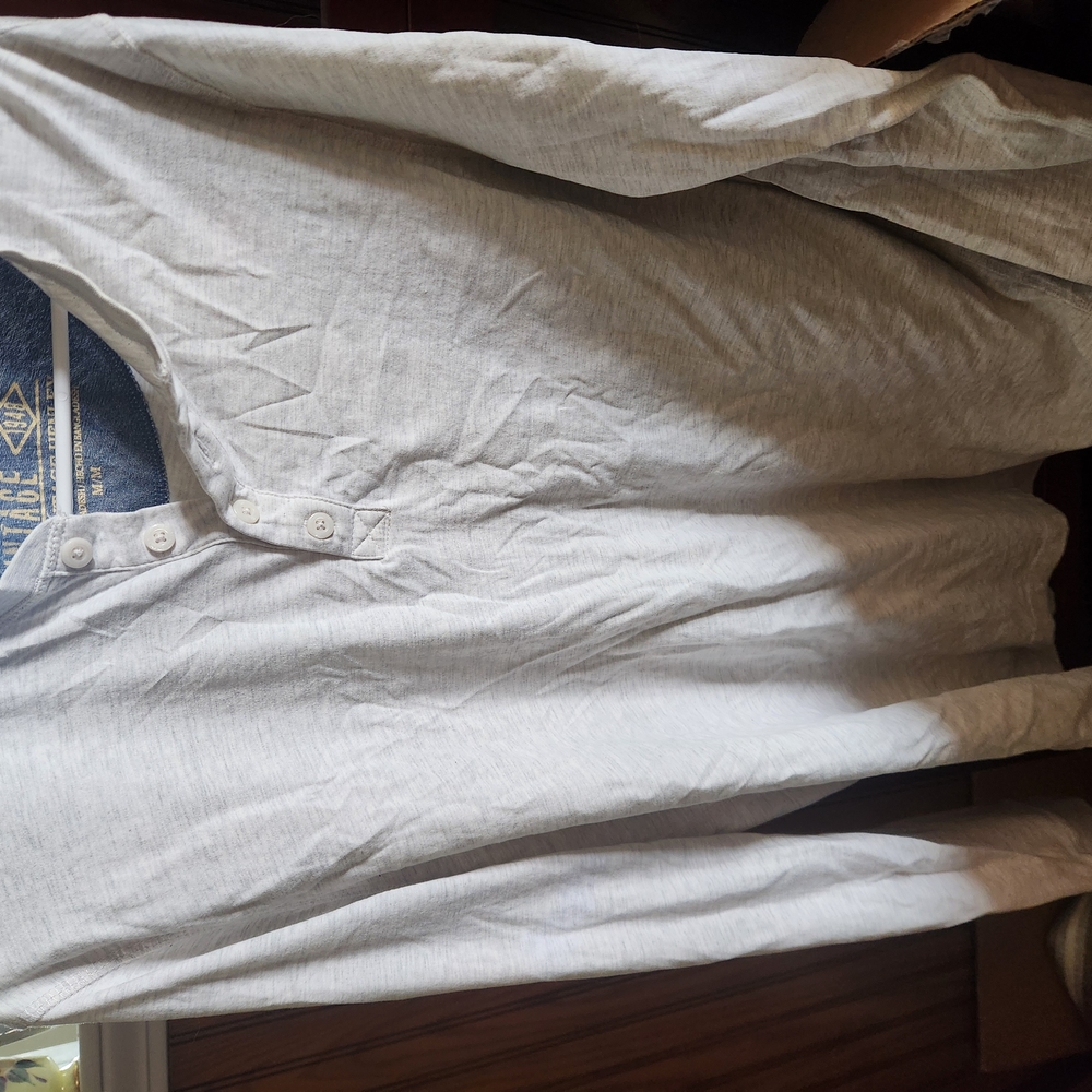 Gray Henley Long Sleeve Shirt